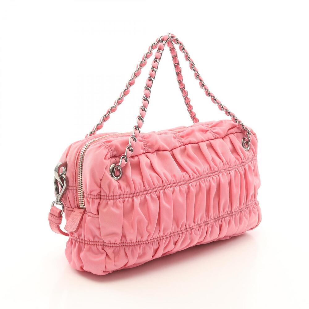 Prada Pink Gaufre Leather Saffiano Handbag Pink